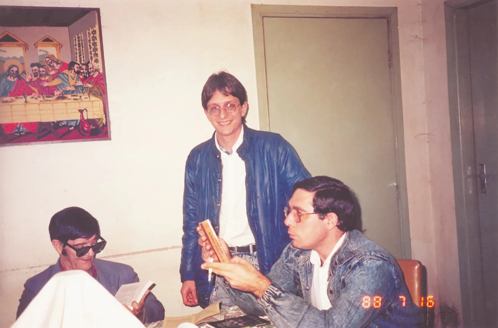 Geraldo Lemos Neto ao lado de Chico Xavier
